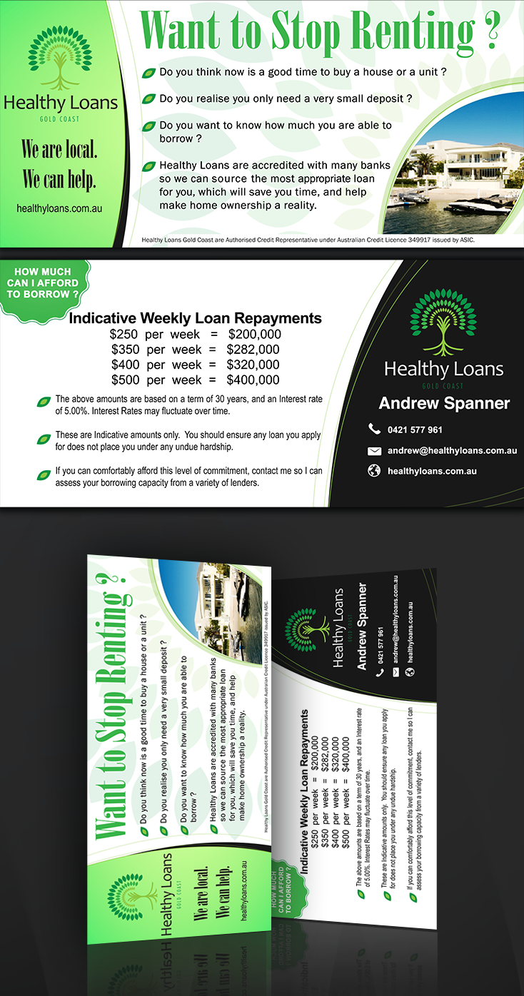 Brochure Design by medkled for Healthy Loans Gold Coast | Design #2145226