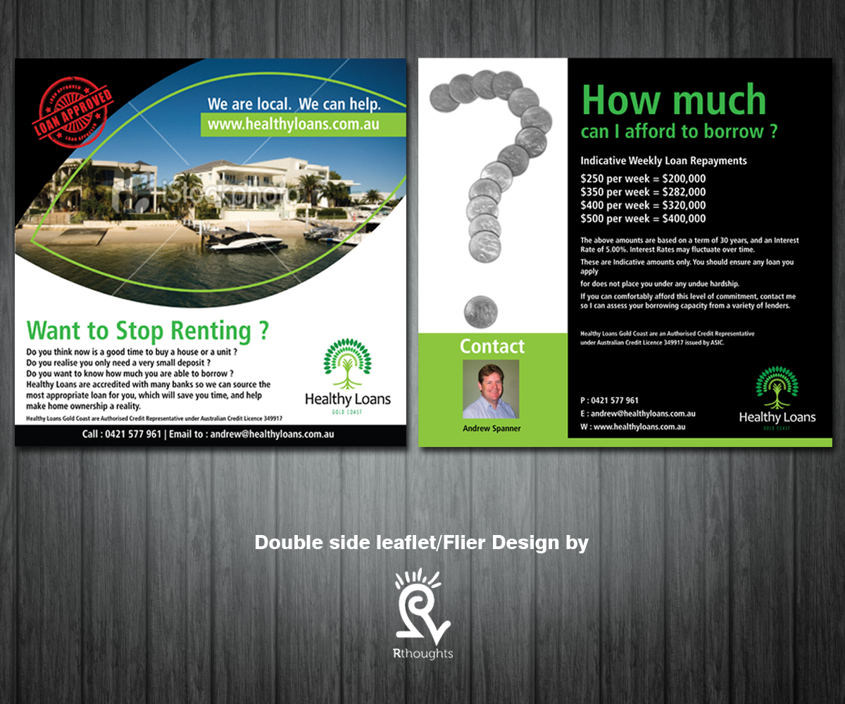 Brochure Design by Rflames for Healthy Loans Gold Coast | Design #2144771