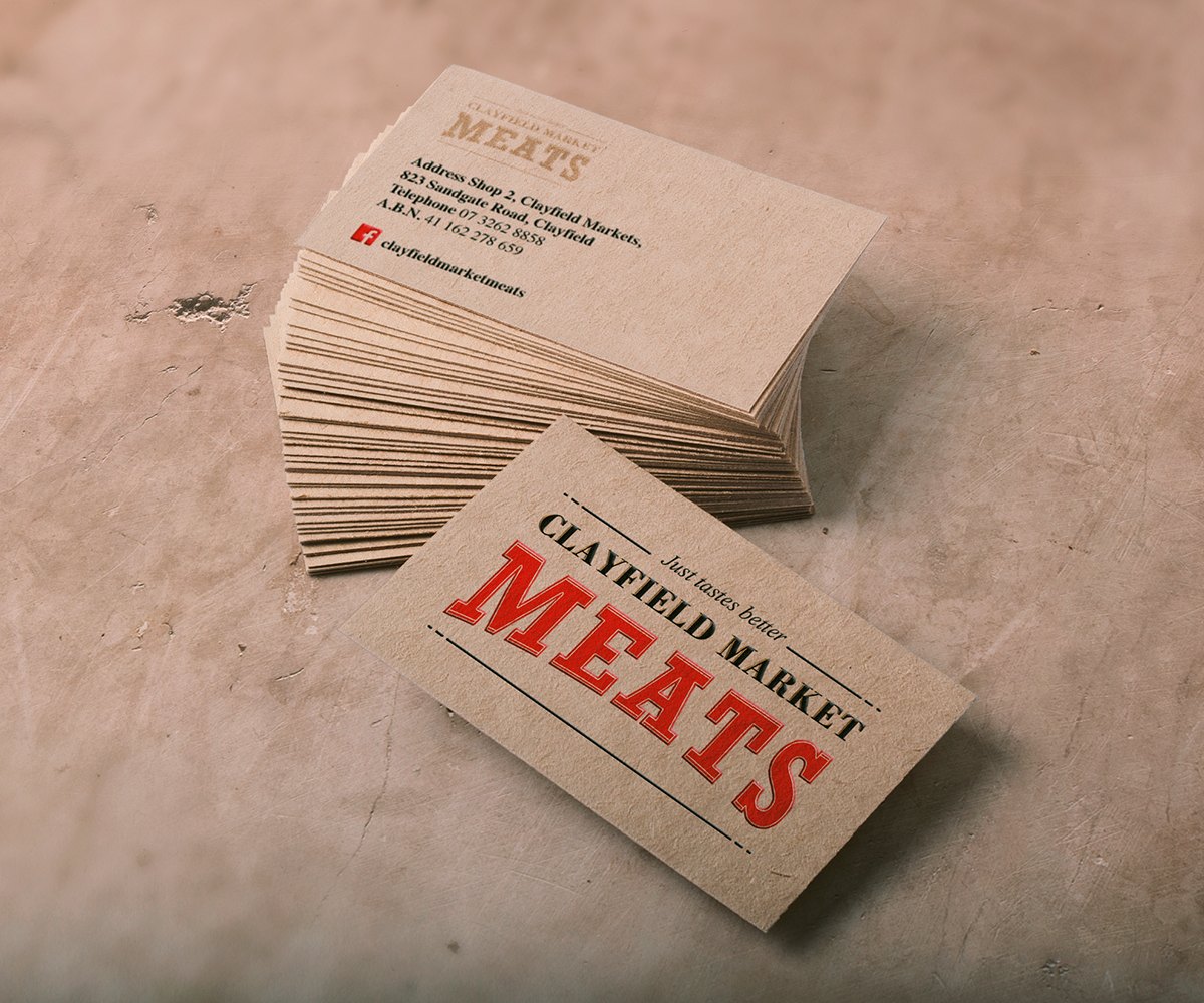 Business Card Design by Andrés Sebastián for Clayfield Market Meats | Design #9862530