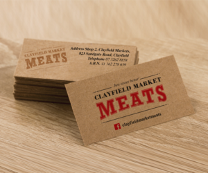 Business Card Design by Andrés Sebastián for Clayfield Market Meats | Design: #9862673