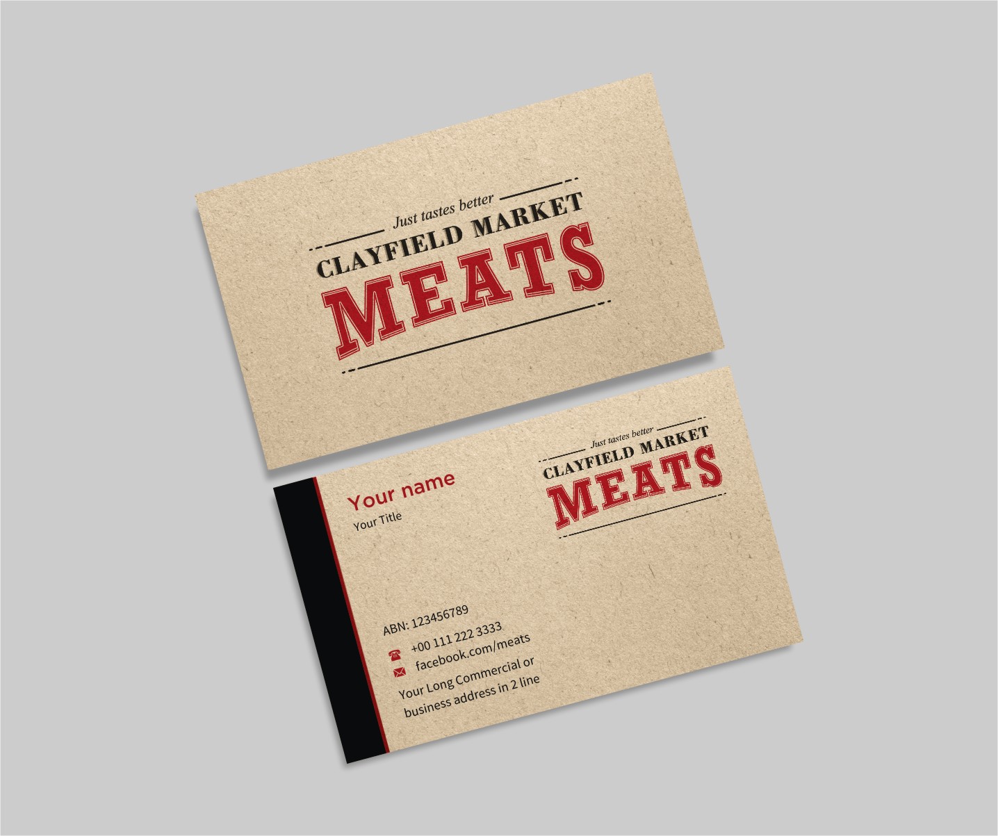 Diseño de Tarjeta de Presentación por INDIAN_Ashok para Clayfield Market Meats | Diseño #9856302