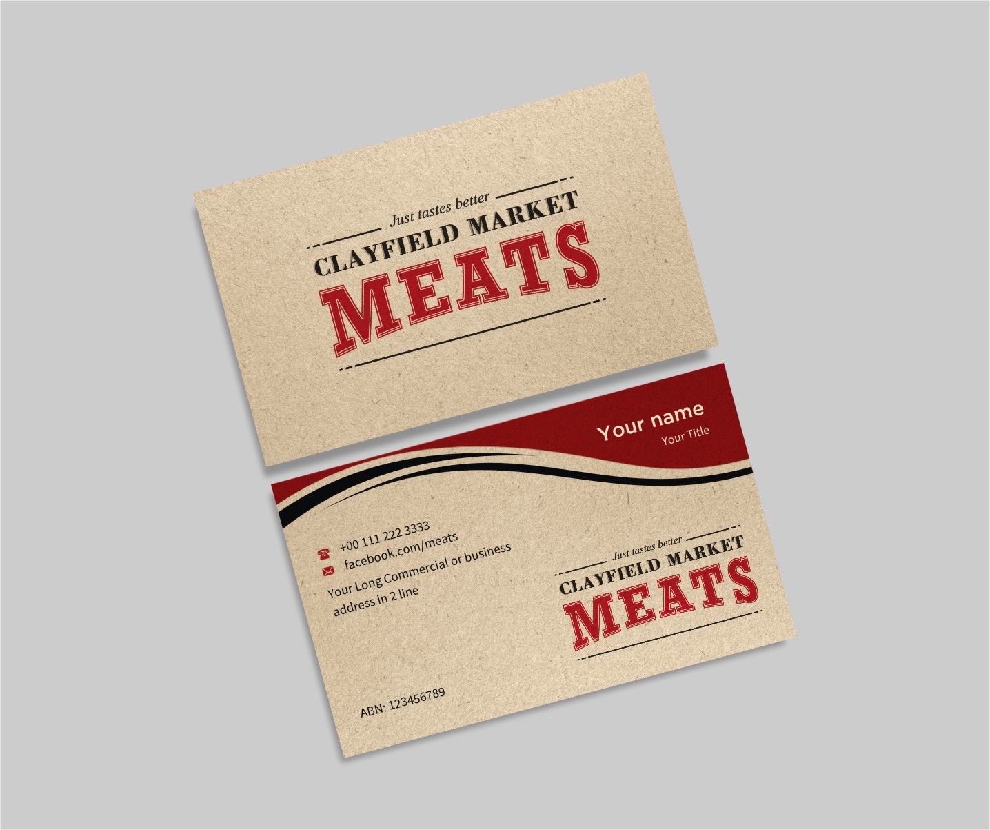 Visitenkarten-Design von INDIAN_Ashok für Clayfield Market Meats | Design #9856303