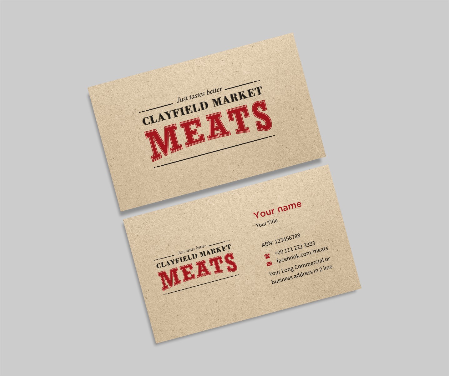 Diseño de Tarjeta de Presentación por INDIAN_Ashok para Clayfield Market Meats | Diseño #9856306