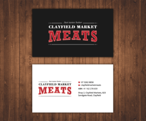 Business Card Design by Stylez Designz for Clayfield Market Meats | Design: #9876064