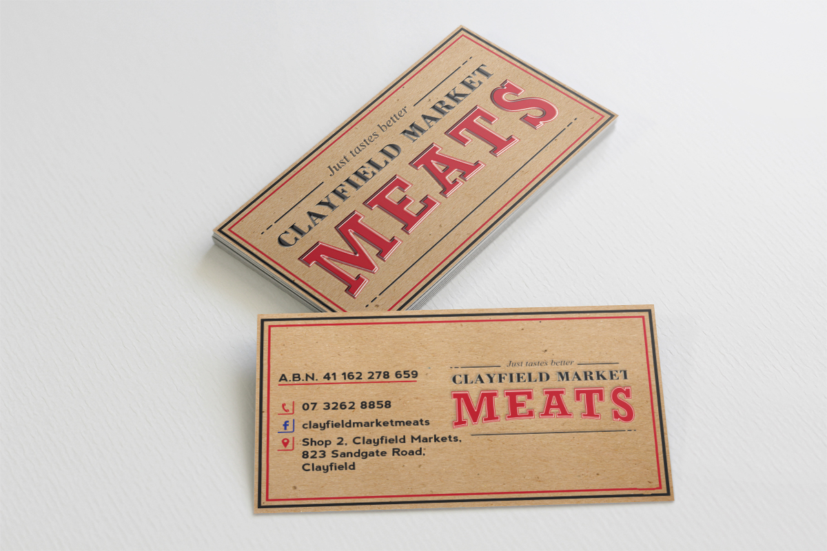 Visitenkarten-Design von Saumin Bhavsar für Clayfield Market Meats | Design #9877232