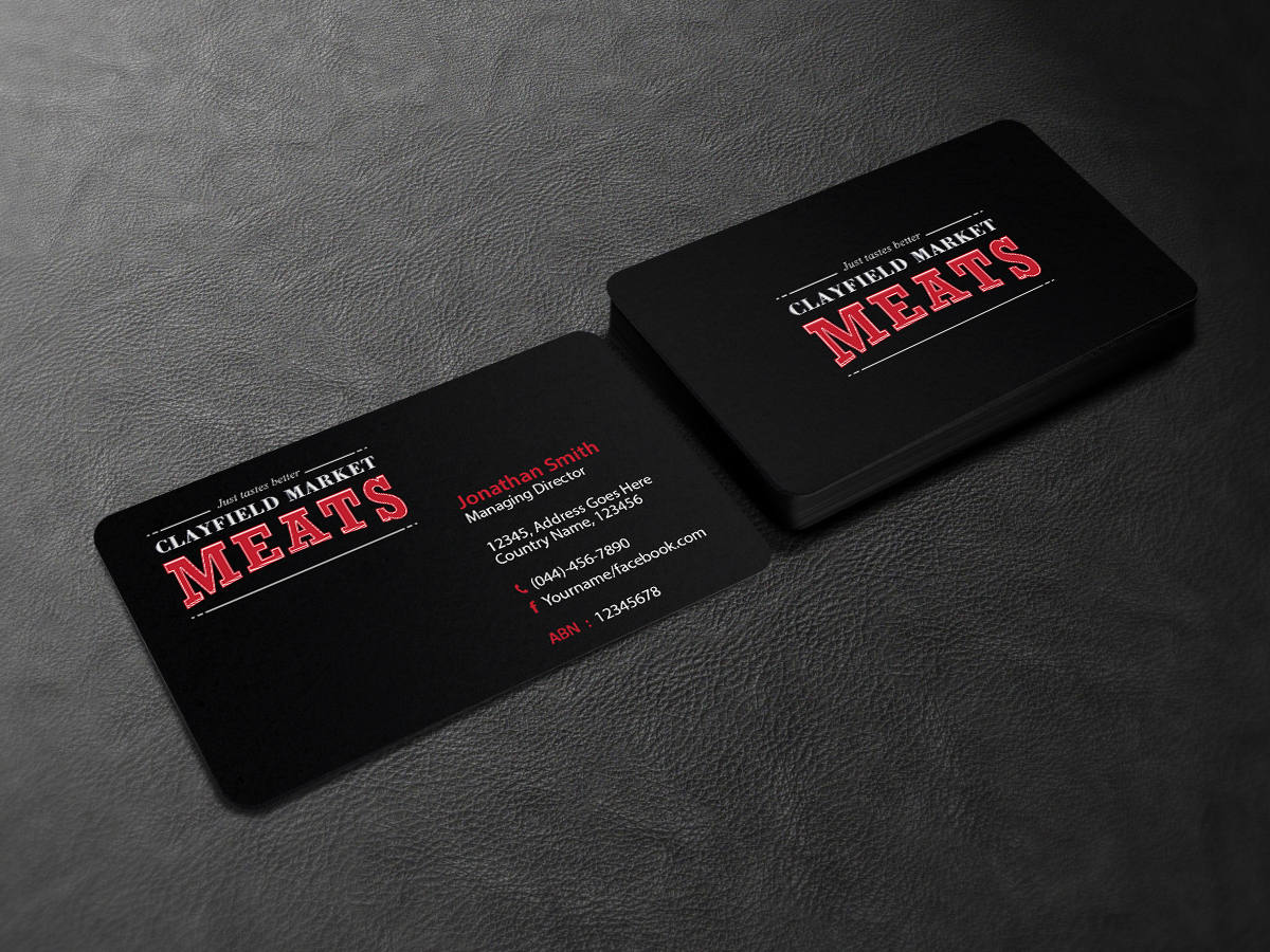Business Card Design by Creations Box 2015 for Clayfield Market Meats | Design #9874470