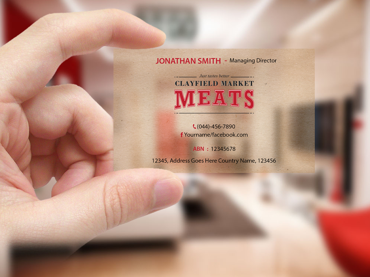 Business Card Design by Creations Box 2015 for Clayfield Market Meats | Design #9874479