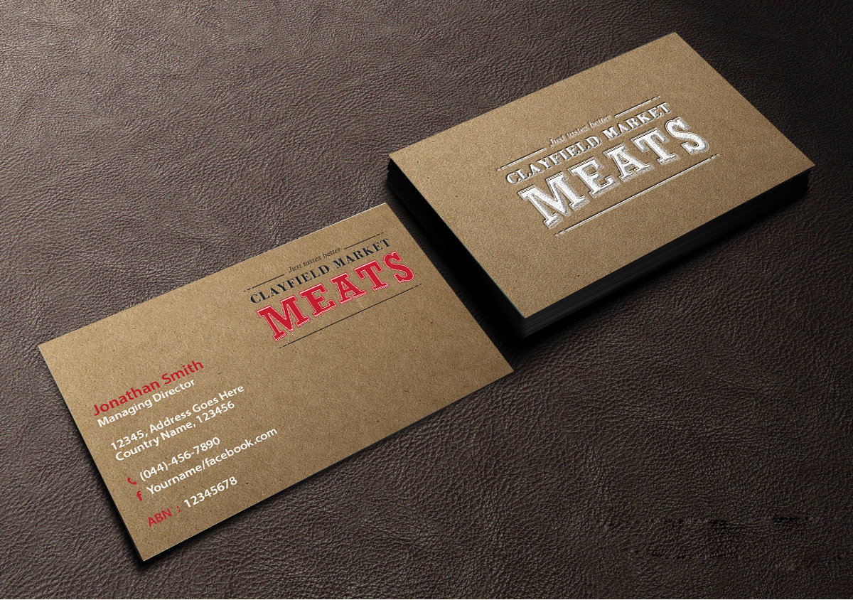 Visitenkarten-Design von Creations Box 2015 für Clayfield Market Meats | Design #9874480