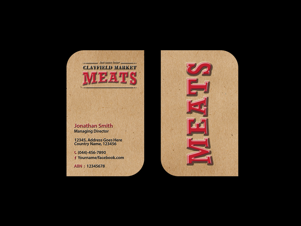 Visitenkarten-Design von Creations Box 2015 für Clayfield Market Meats | Design #9874482