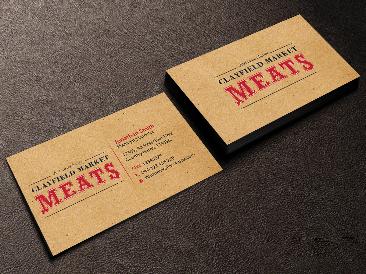 Business Card Design by Creations Box 2015 for Clayfield Market Meats | Design #9874490