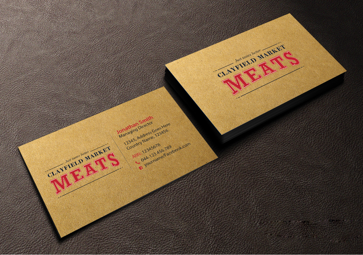 Business Card Design by Creations Box 2015 for Clayfield Market Meats | Design #9874493