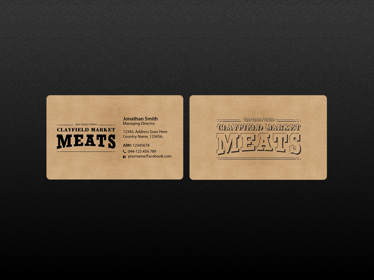 Business Card Design by Creations Box 2015 for Clayfield Market Meats | Design #9874494