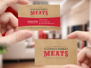 Visitenkarten-Design von Creations Box 2015 für Clayfield Market Meats | Design: #9874500