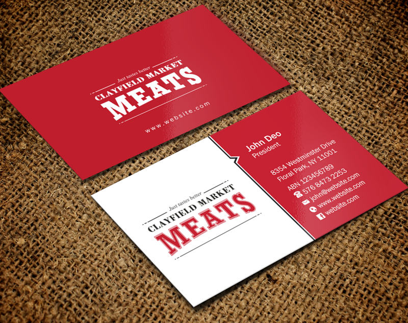 Visitenkarten-Design von Brand aid für Clayfield Market Meats | Design #9854093