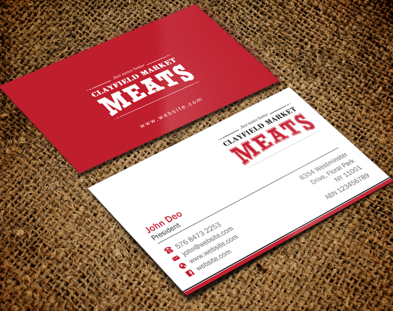 Visitenkarten-Design von Brand aid für Clayfield Market Meats | Design #9854106