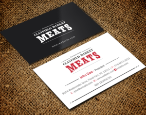 Business Card Design by Brand aid for Clayfield Market Meats | Design: #9859115