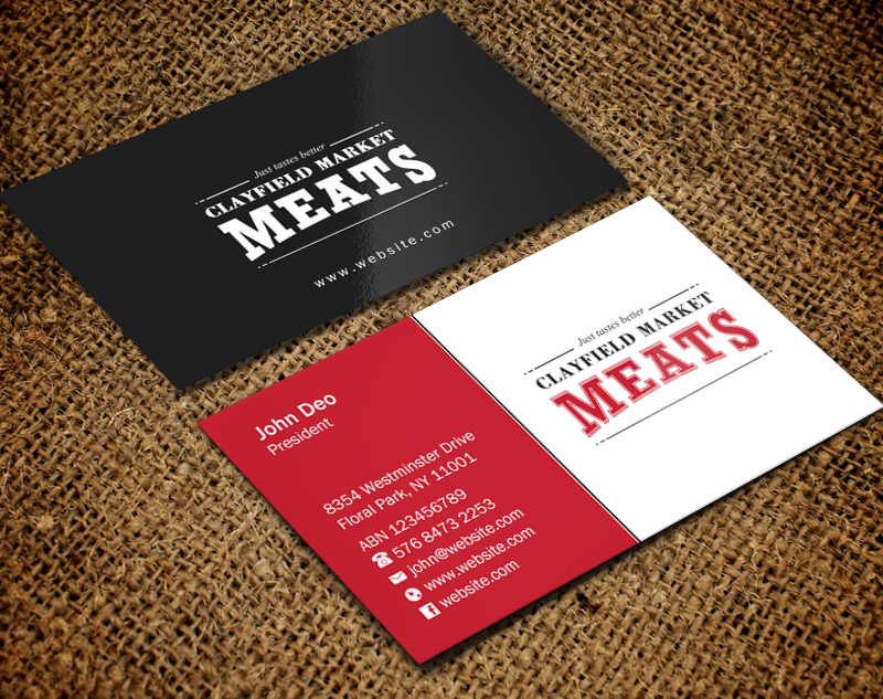Visitenkarten-Design von Brand aid für Clayfield Market Meats | Design #9859117