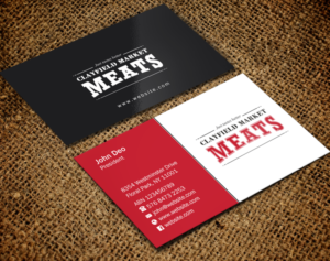 Business Card Design by Brand aid for Clayfield Market Meats | Design: #9859117