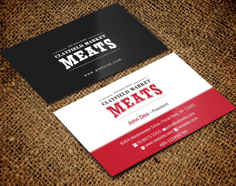 Visitenkarten-Design von Brand aid für Clayfield Market Meats | Design #9859122