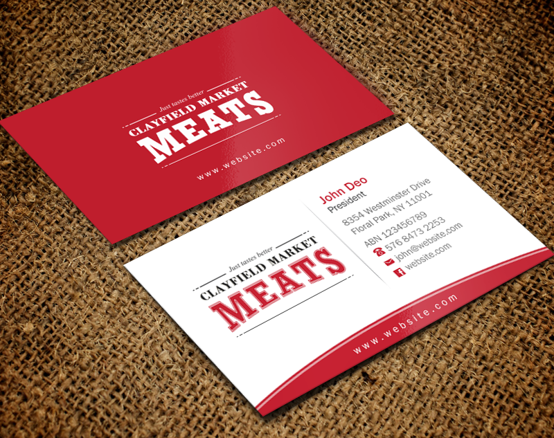 Visitenkarten-Design von Brand aid für Clayfield Market Meats | Design #9859125