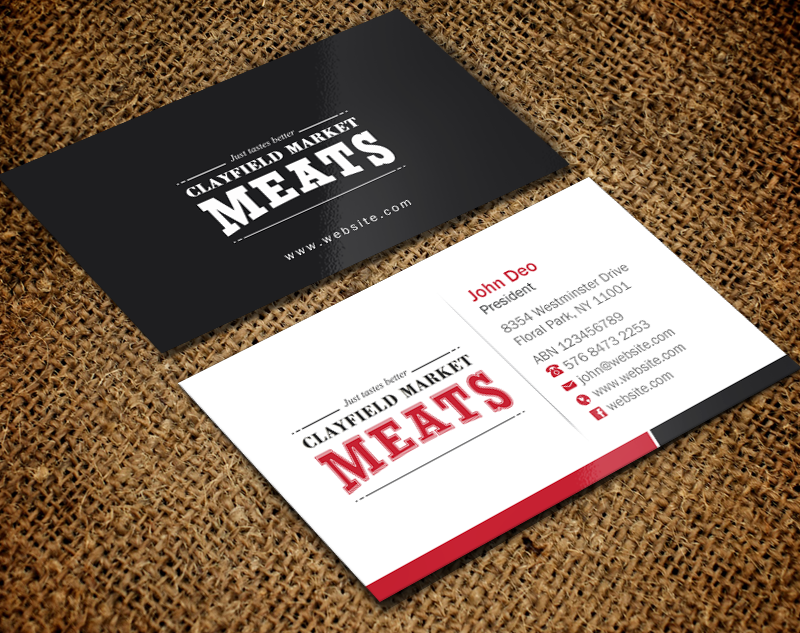 Visitenkarten-Design von Brand aid für Clayfield Market Meats | Design #9859127