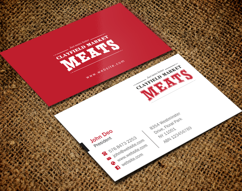 Visitenkarten-Design von Brand aid für Clayfield Market Meats | Design #9859130