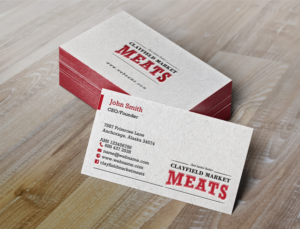 Visitenkarten-Design von chandrayaan.creative für Clayfield Market Meats | Design: #9854027