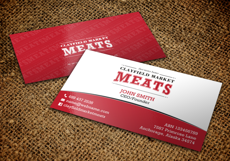 Diseño de Tarjeta de Presentación por chandrayaan.creative para Clayfield Market Meats | Diseño #9856768