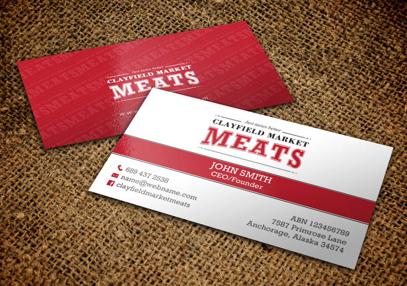 Business Card Design by chandrayaan.creative for Clayfield Market Meats | Design #9856769
