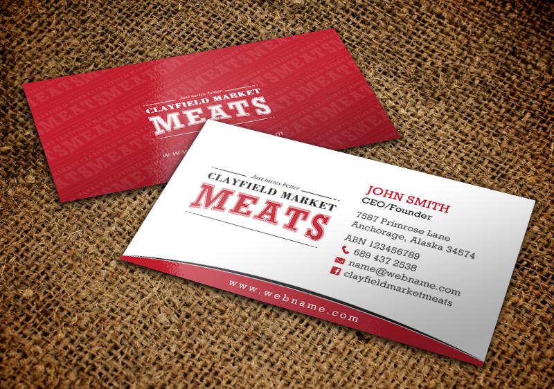 Business Card Design by chandrayaan.creative for Clayfield Market Meats | Design #9856770