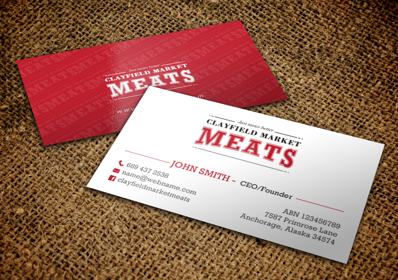 Business Card Design by chandrayaan.creative for Clayfield Market Meats | Design #9856848