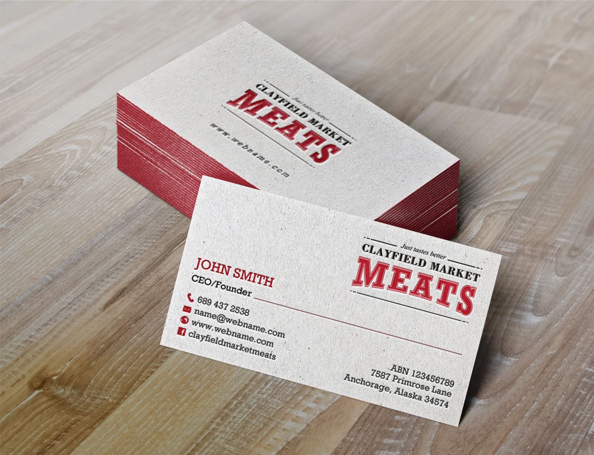 Business Card Design by chandrayaan.creative for Clayfield Market Meats | Design #9856849