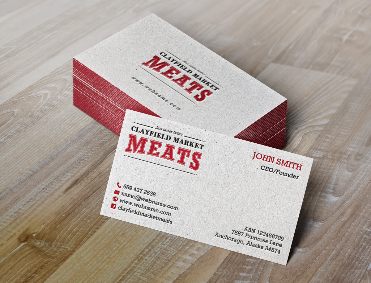 Business Card Design by chandrayaan.creative for Clayfield Market Meats | Design #9856850