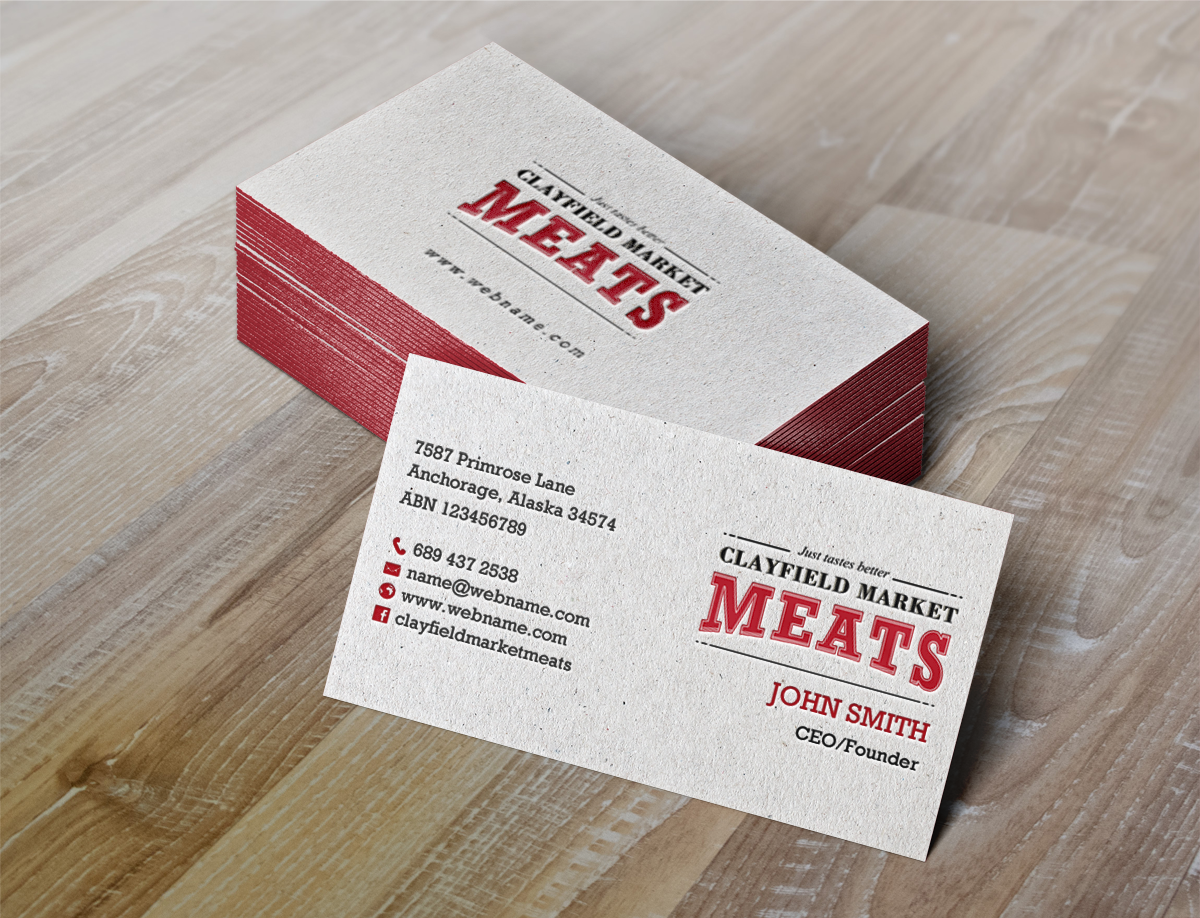 Business Card Design by chandrayaan.creative for Clayfield Market Meats | Design #9856851
