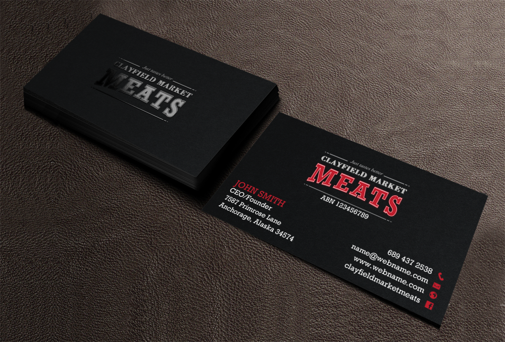 Business Card Design by chandrayaan.creative for Clayfield Market Meats | Design #9856866