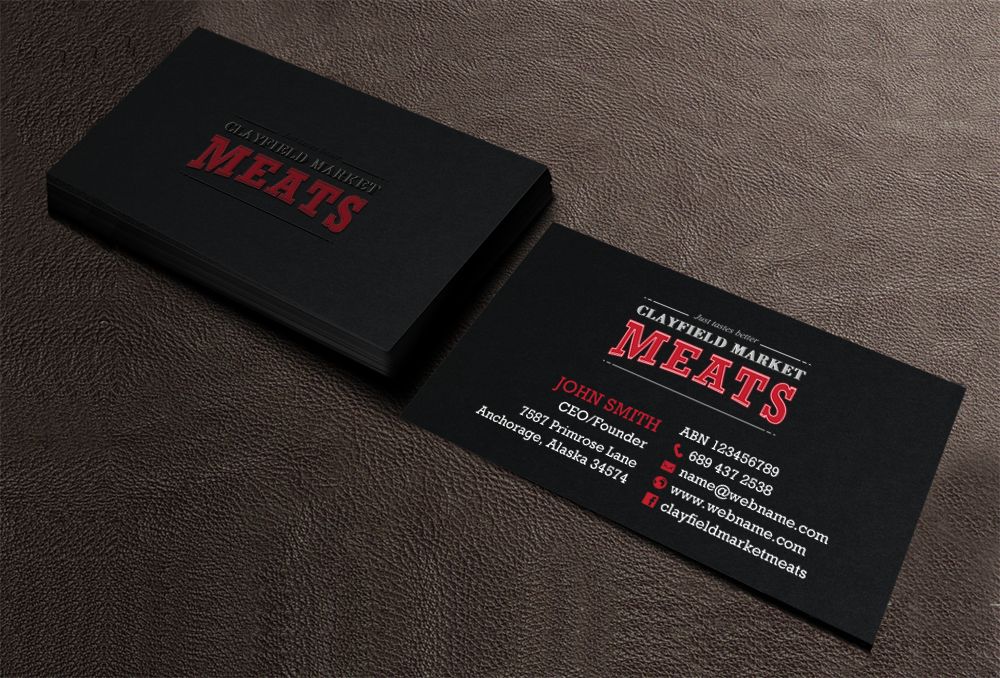 Diseño de Tarjeta de Presentación por chandrayaan.creative para Clayfield Market Meats | Diseño #9856867