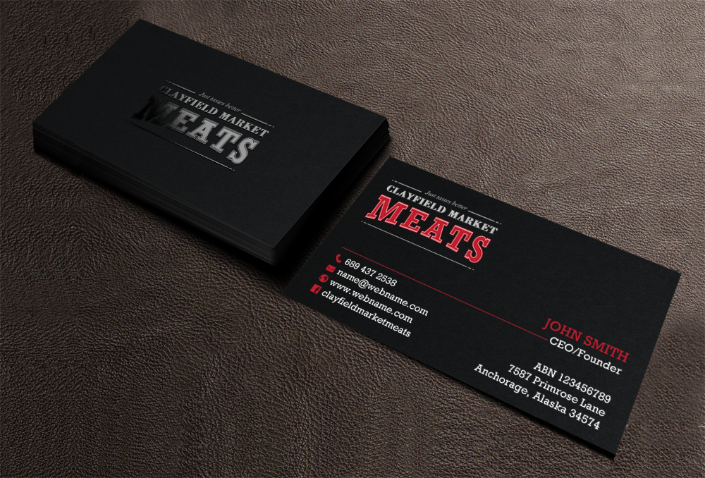 Diseño de Tarjeta de Presentación por chandrayaan.creative para Clayfield Market Meats | Diseño #9856868