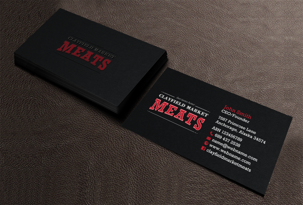 Business Card Design by chandrayaan.creative for Clayfield Market Meats | Design #9856871