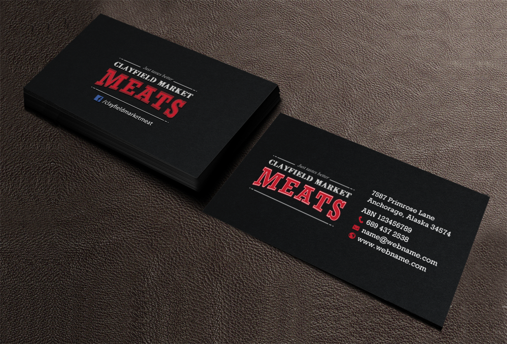Business Card Design by chandrayaan.creative for Clayfield Market Meats | Design #9857464