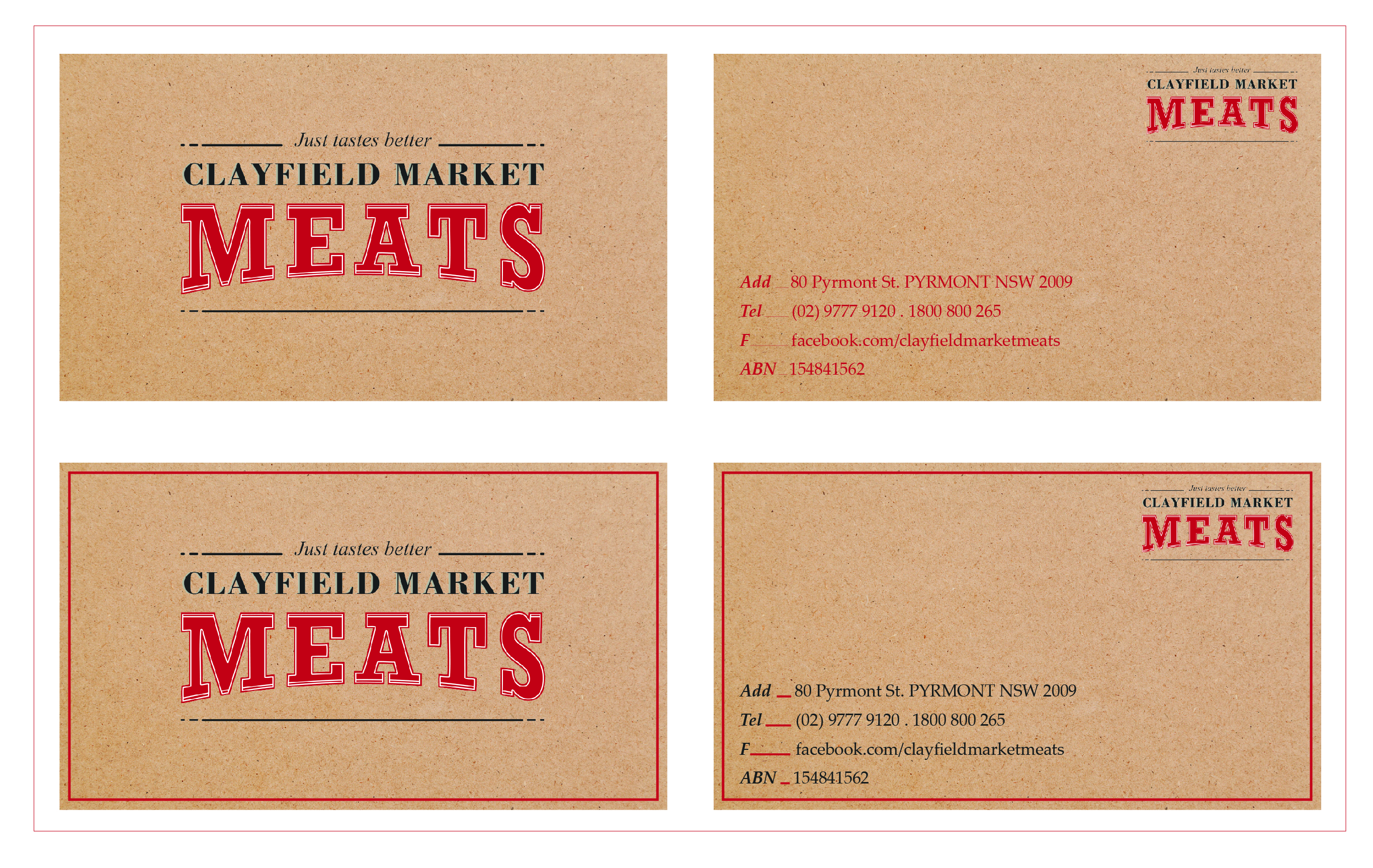 Business Card Design by Alex_Q for Clayfield Market Meats | Design #9858189