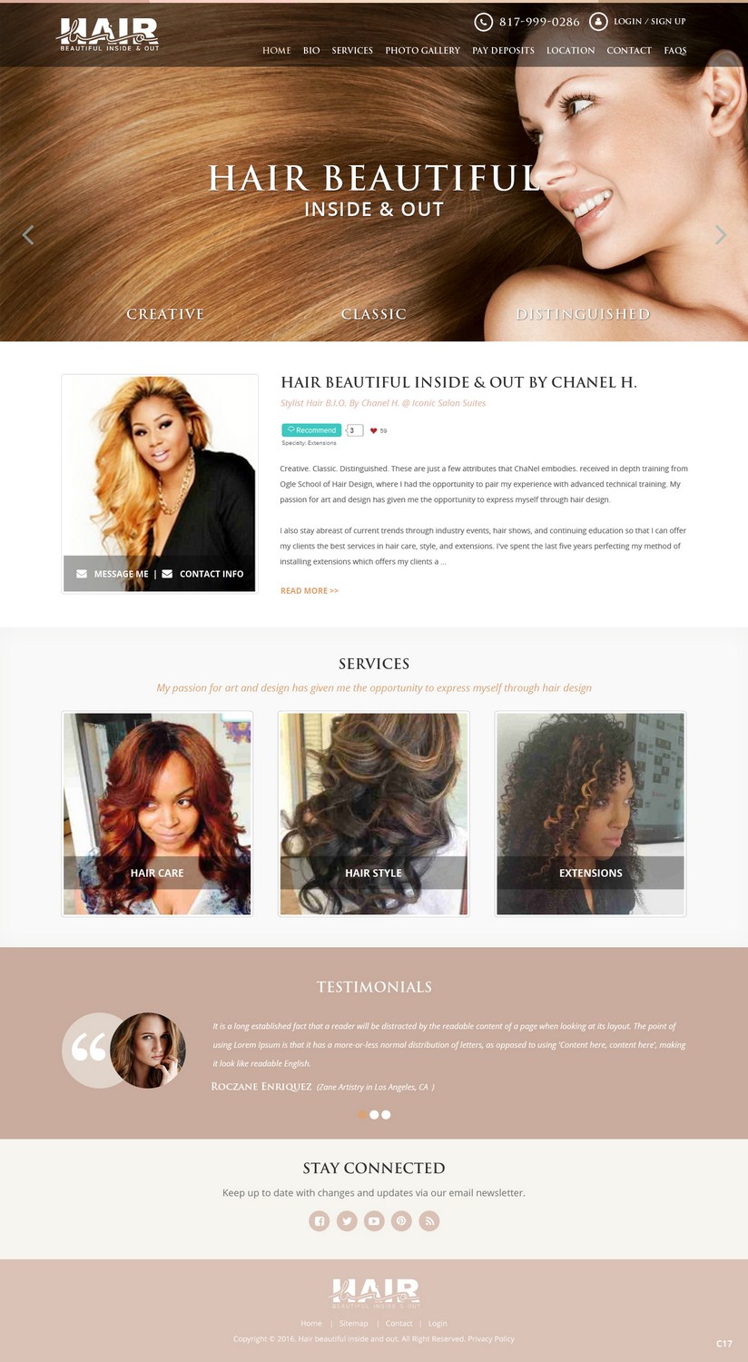 Web Design by pb for Stylist Will Ross | Design #10214566