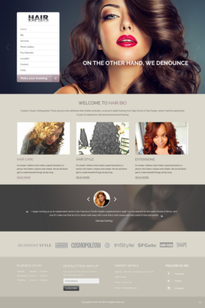 Web Design par pb pour Stylist Will Ross | Design : #9872788