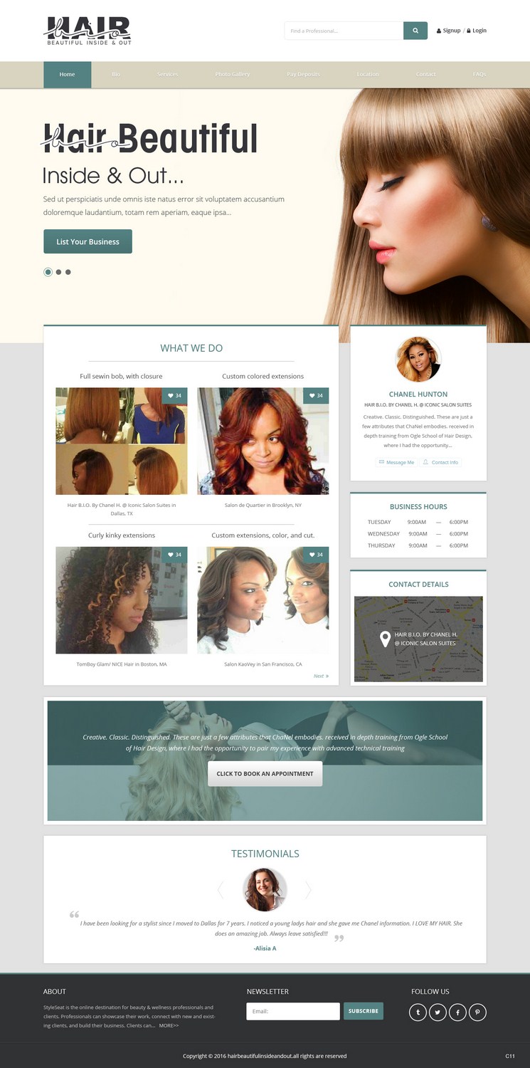 Web Design by pb for Stylist Will Ross | Design #9872795