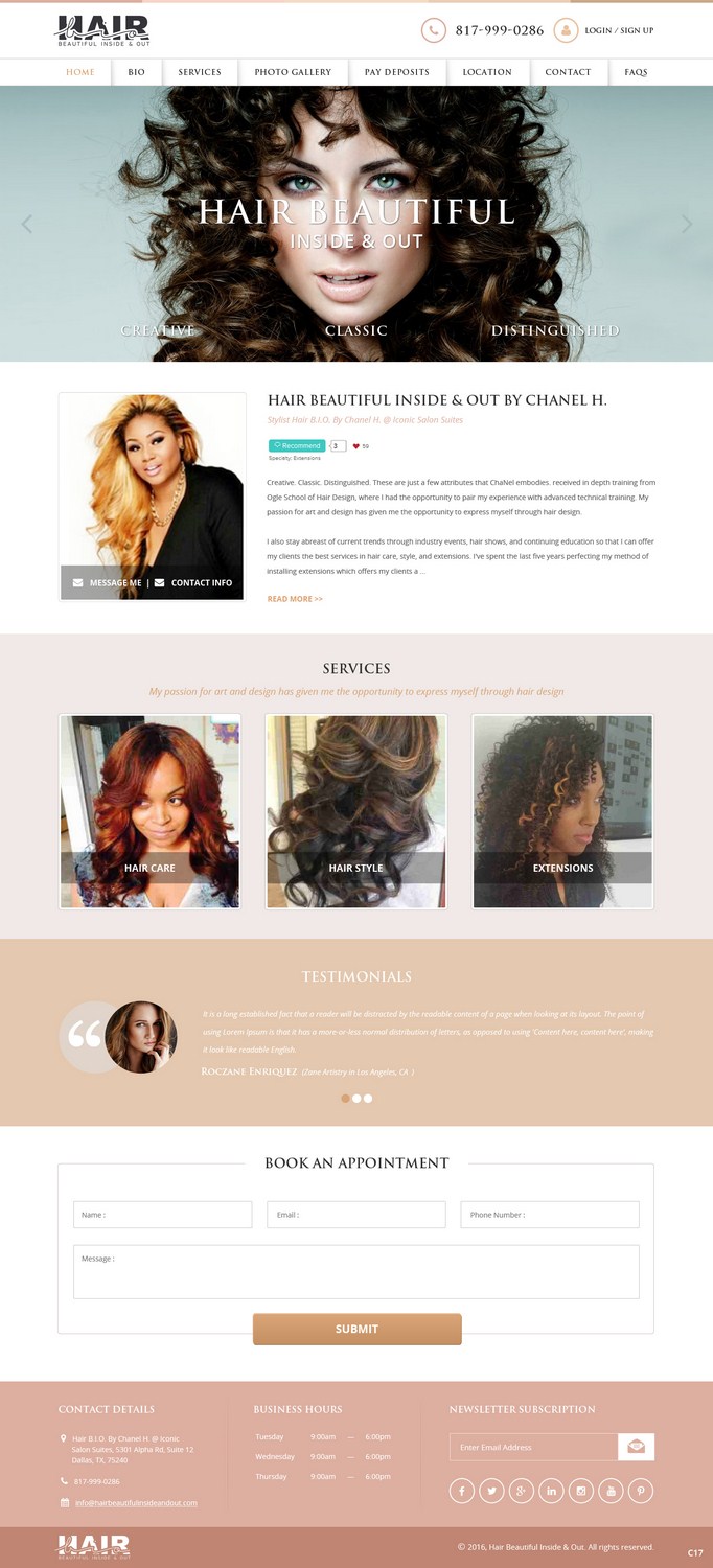 Web Design by pb for Stylist Will Ross | Design #9872806