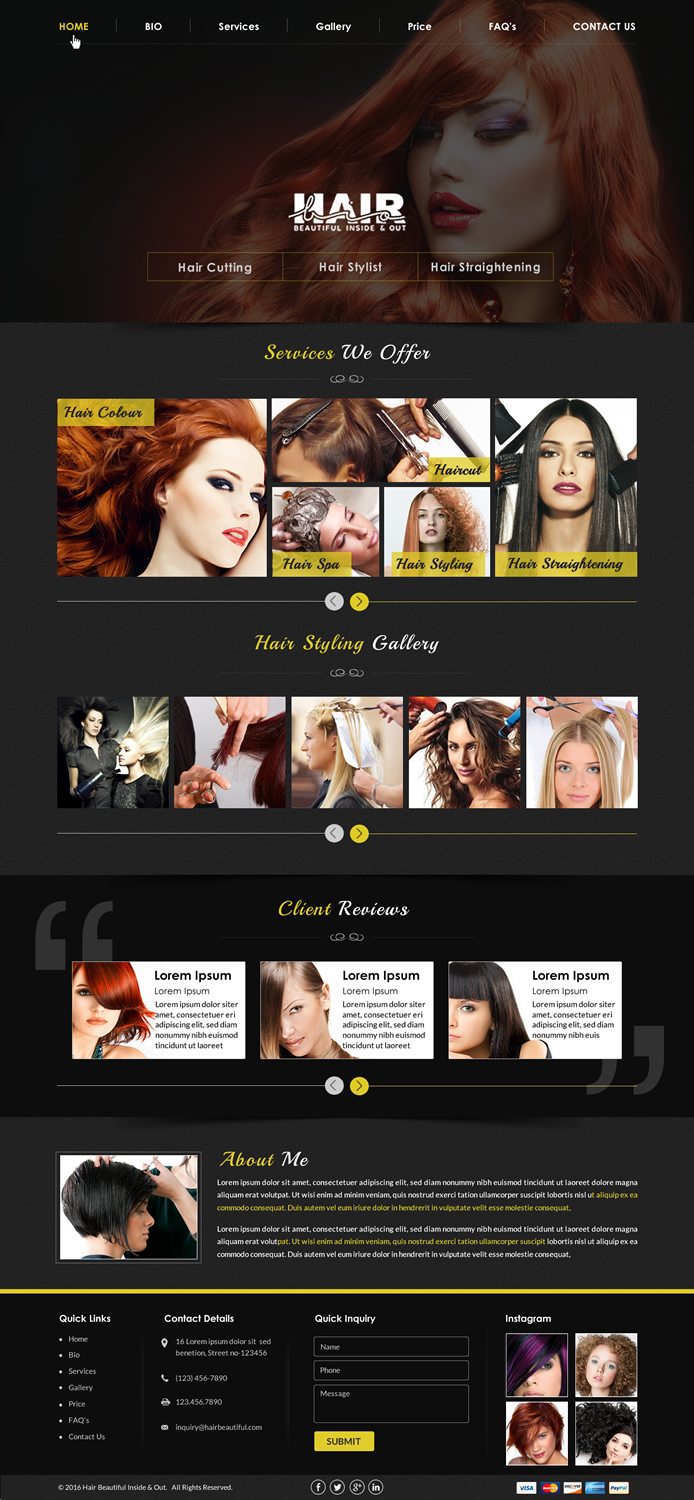 Web Design par Sbss pour Stylist Will Ross | Design #9871689