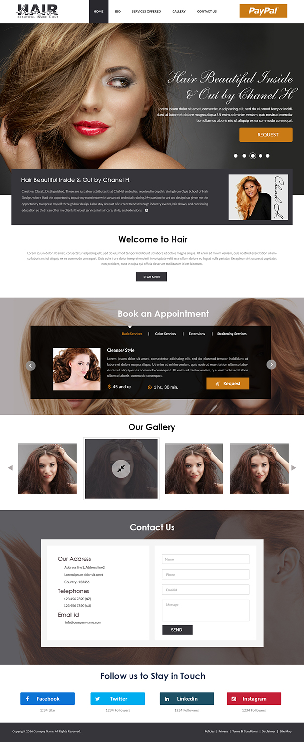 Elegant Playful Hair And Beauty Web Design For Stylist Will Ross