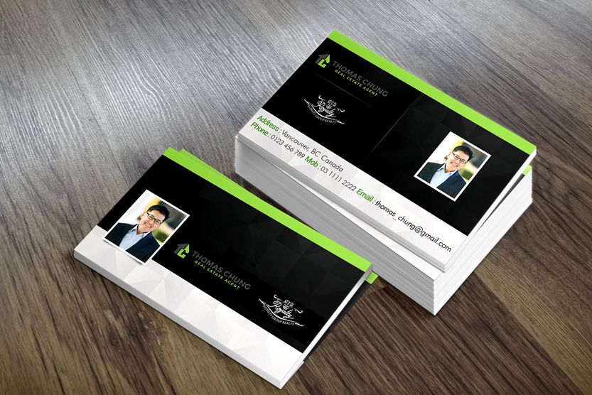 upmarket elegant real estate agent business card design for a