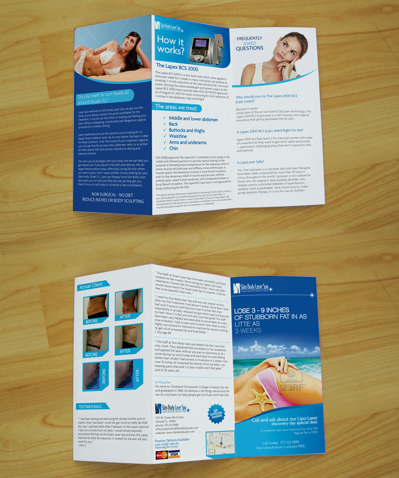 Brochure Design by Soluciones Creativas for Slim body Laser spa  | Design #446482