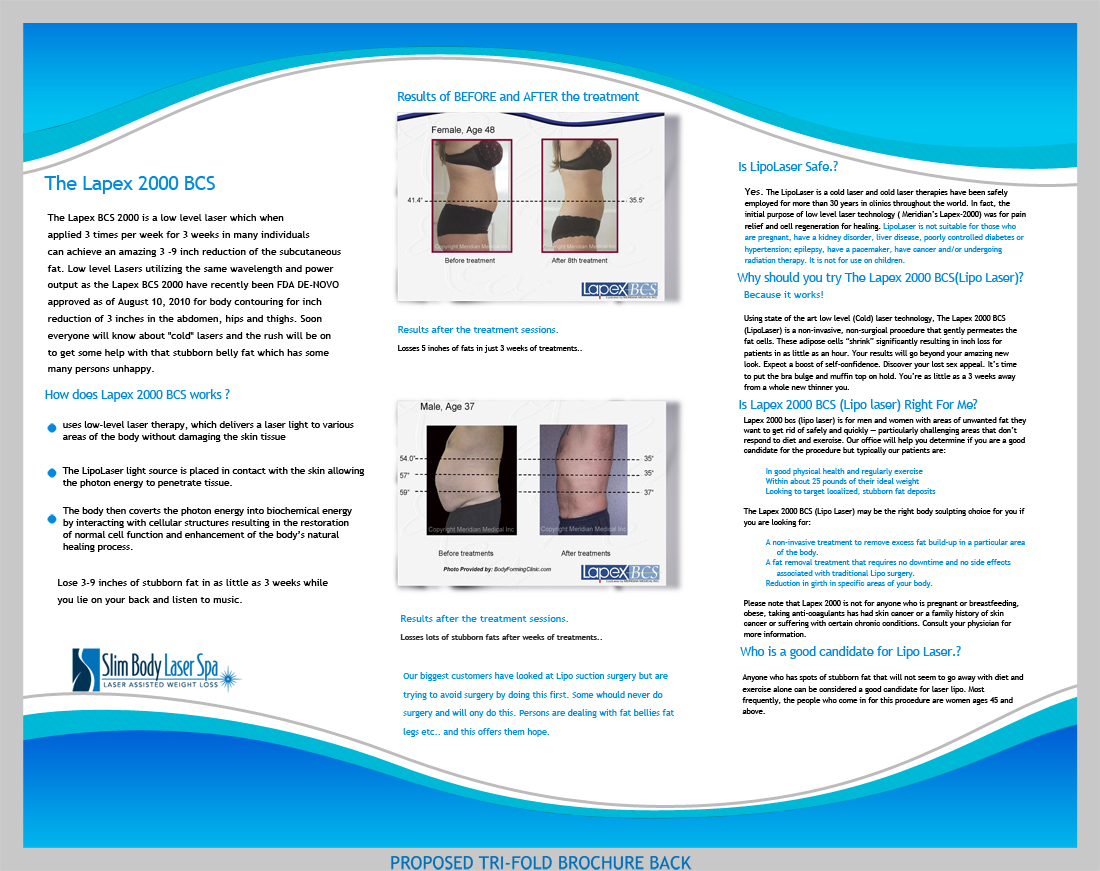 Brochure Design by CelestialBeing for Slim body Laser spa  | Design #444201