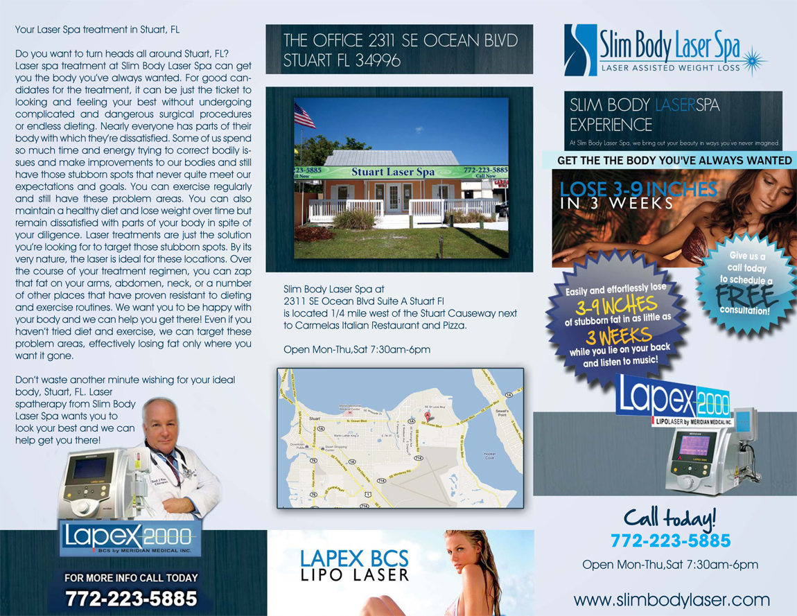 Brochure Design by Heather Crayons for Slim body Laser spa  | Design #437876